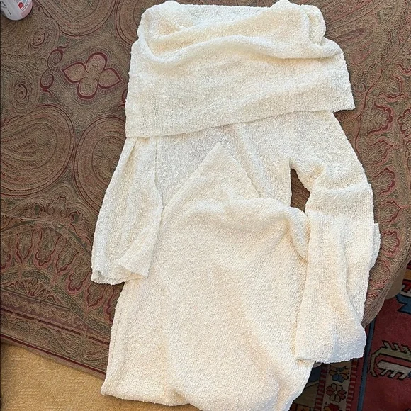 Meshki Ivory Boucle Off-Shoulder Dress - Picture 3 of 3